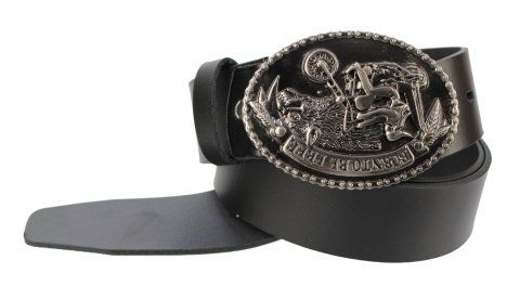 Pasek Skórzany COMPLEX (PL) Skóra Licowa 40 mm Klamra Pełna Na Bolczyk BLASZKA "BORN TO BE FREE" CBOL40/29