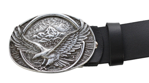 Pasek Skórzany COMPLEX (PL) Skóra Licowa 40 mm Klamra Pełna Na Bolczyk BLASZKA "ORZEŁ V" CBOL40/04