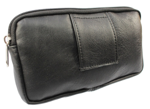 Skórzane Etui Na Telefon Płaska Saszetka Na Pasek Z Suwakiem Polska Galanteria (PL) Na Smartfona 20x10,5 [cm]