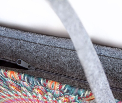 Torebka Damska Filcowa Bertoni (PL) shopperka City - POLKA