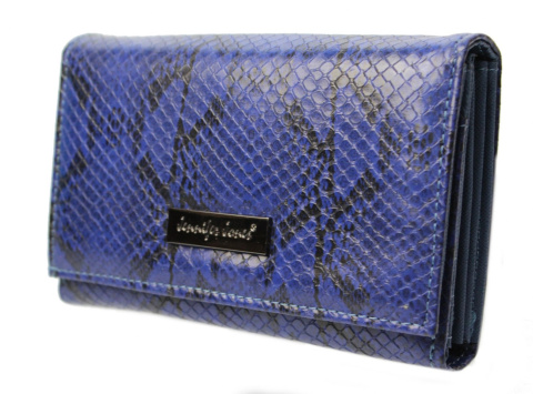Portfel Damski E-Skóra Duży Lakierowany Z Teksturą "Skóra Węża" JENNIFER JONES Z Suwakiem 1103-6 15,5 x 10 [cm]