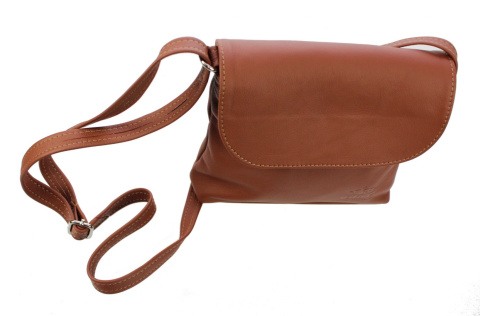Torebka Skórzana MAGRE (PL) LIDKA Średnia Listonoszka Skóra Naturalna Jasna BRĄZOWA