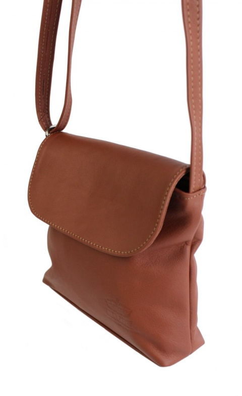 Torebka Skórzana MAGRE (PL) LIDKA Średnia Listonoszka Skóra Naturalna Jasna BRĄZOWA