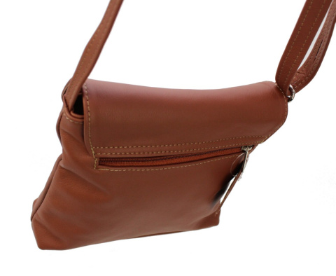 Torebka Skórzana MAGRE (PL) LIDKA Średnia Listonoszka Skóra Naturalna Jasna BRĄZOWA