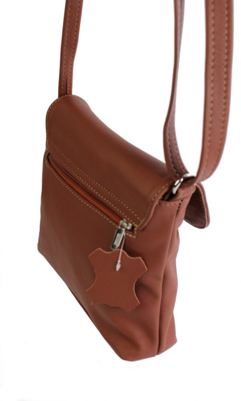 Torebka Skórzana MAGRE (PL) LIDKA Średnia Listonoszka Skóra Naturalna Jasna BRĄZOWA