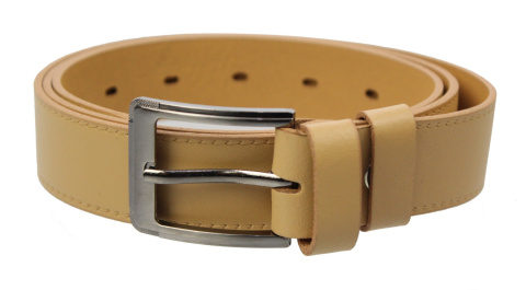 Pasek Męski Skórzany COMPLEX (PL) "IMITACJA SZYCIA" Skóra EXTRA 30 mm DW CIELISTY