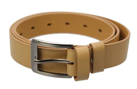 Pasek Męski Skórzany COMPLEX (PL) "IMITACJA SZYCIA" Skóra EXTRA 30 mm DW CIELISTY