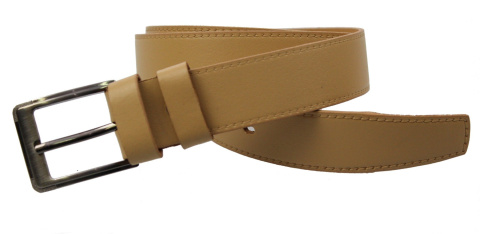 Pasek Męski Skórzany COMPLEX (PL) "IMITACJA SZYCIA" Skóra EXTRA 30 mm DW CIELISTY