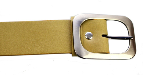 Pasek Skórzany Damski PAS-MAX (PL) Gładki 40 mm Skóra Licowa LIMONKA