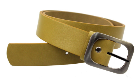 Pasek Skórzany Damski PAS-MAX (PL) Gładki 40 mm Skóra Licowa LIMONKA