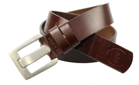 Pasek Skórzany POLSKA GALANTERIA (PL) CZEKOLADOWY Z TEKSTURĄ Skóra Licowa EXTRA 40 mm 040/08