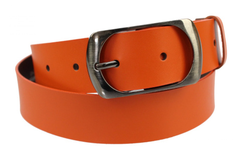 Pasek Damski Skórzany Gładki COMPLEX (PL) 40 mm POMARAŃCZOWY Szeroki