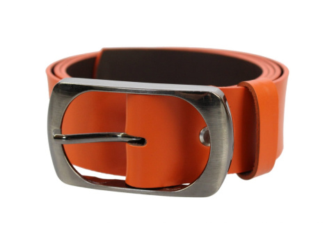 Pasek Damski Skórzany Gładki COMPLEX (PL) 40 mm POMARAŃCZOWY Szeroki