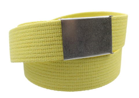 Pasek Parciany PolskaGalanteria Bawełniany PARCIAK 40 mm Z Klamrą Zatrzaskową ŻÓŁTY Szeroki