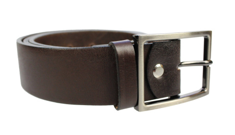 Pasek Skórzany Damski PAS-MAX (PL) Gładki 40 mm Skóra Licowa CZEKOLADOWY k43