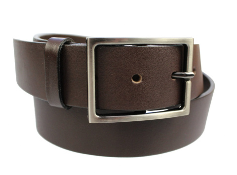 Pasek Skórzany Damski PAS-MAX (PL) Gładki 40 mm Skóra Licowa CZEKOLADOWY k43