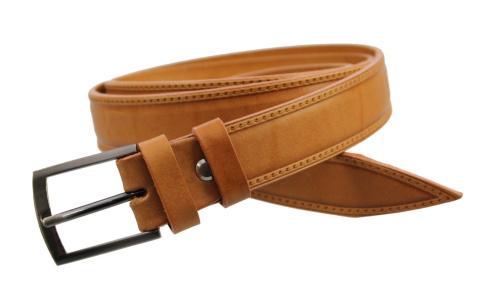 Pasek Skórzany Polska Galanteria (PL) "IMITACJA SZYCIA" Skóra Licowa EXTRA 30 mm JUCHT