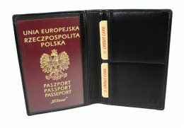 Etui Na Paszport Wilmar (PL) Skóra Włoska Duże Dwie Części RFID P7