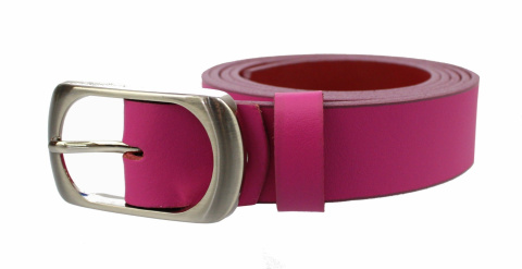 Pasek Damski Skórzany Gładki COMPLEX (PL) 30 mm FUKSJA Szerokość Standardowa