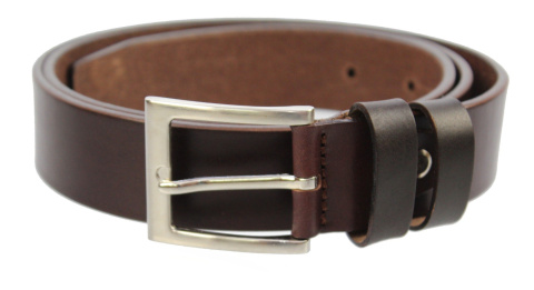 Pasek Skórzany Męski WIREX (PL) GŁADKI CIEMNY BRĄZOWY 35 mm Skóra Licowa Extra