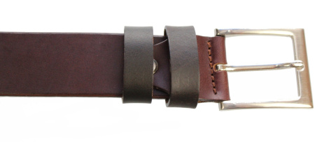 Pasek Skórzany Męski WIREX (PL) GŁADKI CIEMNY BRĄZOWY 35 mm Skóra Licowa Extra