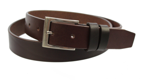 Pasek Skórzany Męski WIREX (PL) GŁADKI CIEMNY BRĄZOWY 35 mm Skóra Licowa Extra