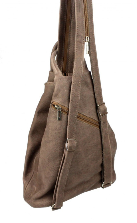 Plecak Skórzany PolskaGalanteria (PL) MARIOLA MLECZNY CZEKOLADOWY Skóra Naturalna Licowa