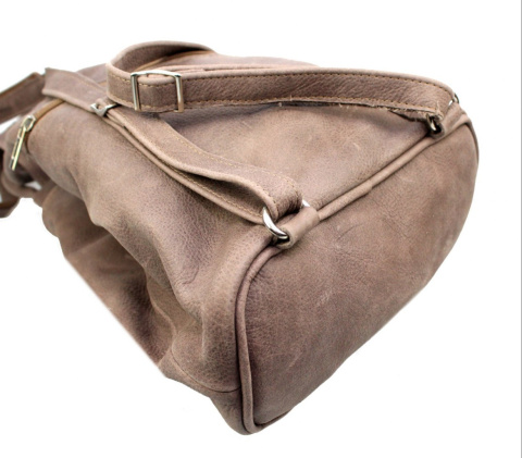 Plecak Skórzany PolskaGalanteria (PL) MARIOLA MLECZNY CZEKOLADOWY Skóra Naturalna Licowa