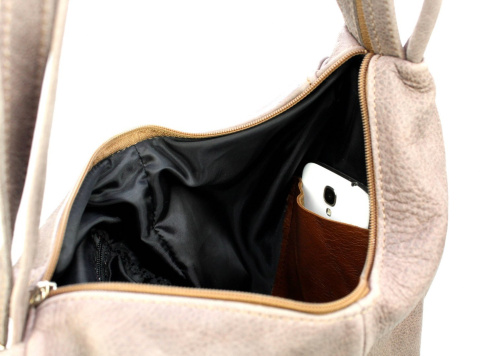 Plecak Skórzany PolskaGalanteria (PL) MARIOLA MLECZNY CZEKOLADOWY Skóra Naturalna Licowa