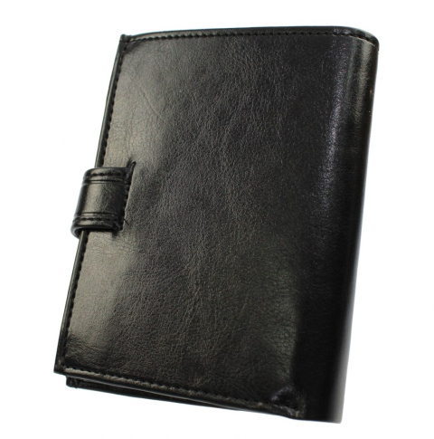 Portfel Męski ANDRUS (PL) Skóra Włoska Duży Pionowy Z Zapięciem Jedno Skrzydełko