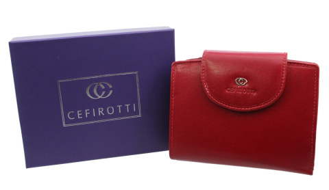 Portfel Damski Skórzany Cefirutti Skóra Licowa Z Wkładką Antybakteryjną Duży Z Zapięciem 70613-9RF-AB 10 x 12,5 x 3,5 [cm]