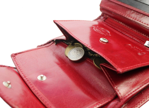 Portfel Damski Skórzany Cefirutti Skóra Licowa Z Wkładką Antybakteryjną Duży Z Zapięciem 70613-9RF-AB 10 x 12,5 x 3,5 [cm]