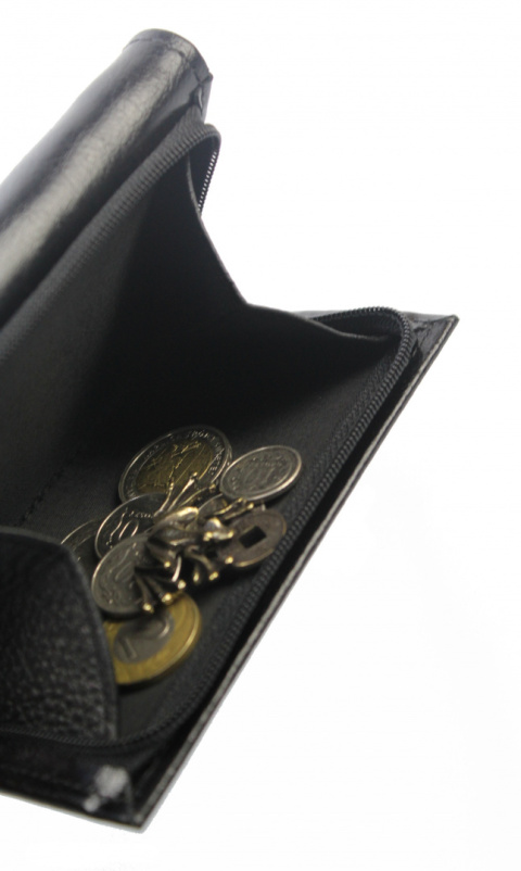 Portfel Damski Skórzany PolskaGalanteria 12 cm Suwak Skóra Naturalna Czarny D1208Z 12 x 9 x 3 [cm]