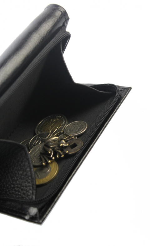 Portfel Damski Skórzany PolskaGalanteria 12 cm Suwak Skóra Naturalna Czarny D1208Z 12 x 9 x 3 [cm]