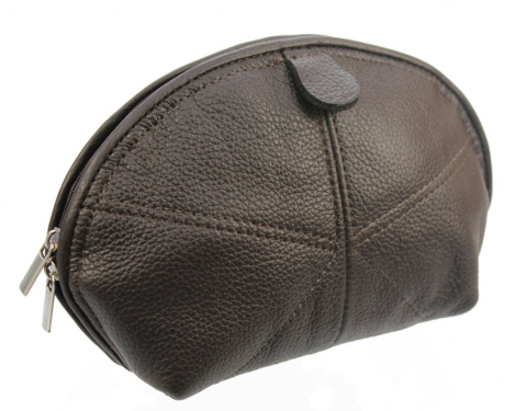 Skórzana Kosmetyczka Półokrągła ELKOR (PL) Duża KD50 22 x 13 x 6 [cm] K79