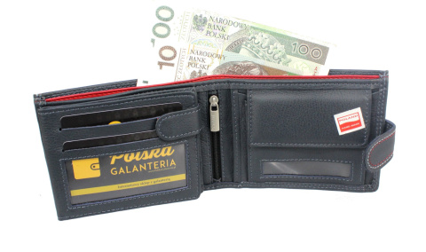 Portfel Męski Skórzany MARCO (PL) Duży Poziomy Z Zapięciem PM-232