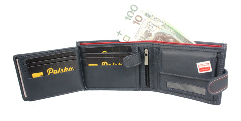 Portfel Męski Skórzany MARCO (PL) Duży Poziomy Z Zapięciem PM-232