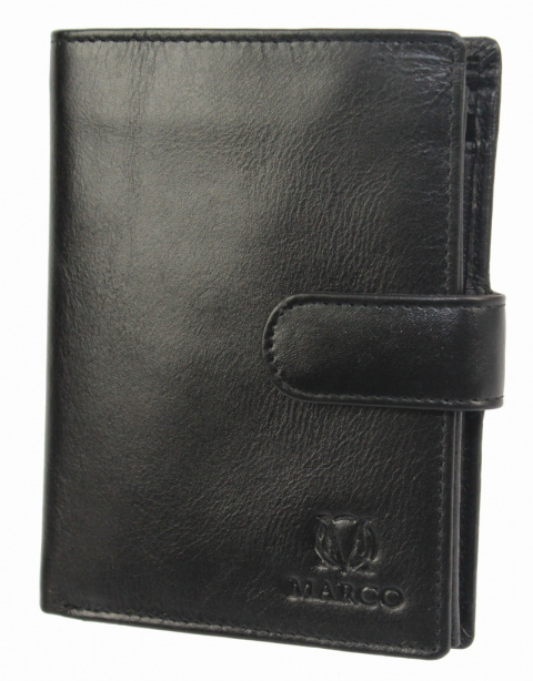Portfel Męski MARCO (PL) Skóra Licowa Duży Pionowy Z Zapięciem Pionowy Suwak PM-551
