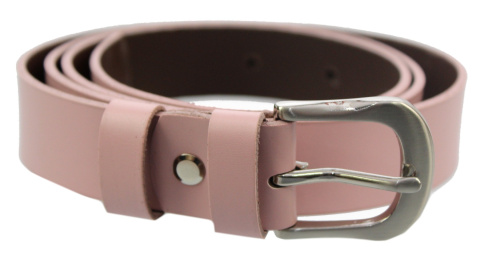 Pasek Damski Skórzany Gładki COMPLEX (PL) 30 mm JASNY PUDROWY RÓŻ Szerokość Standardowa