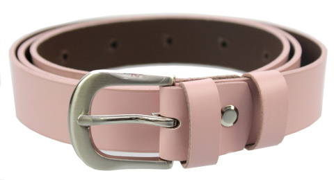 Pasek Damski Skórzany Gładki COMPLEX (PL) 30 mm JASNY PUDROWY RÓŻ Szerokość Standardowa