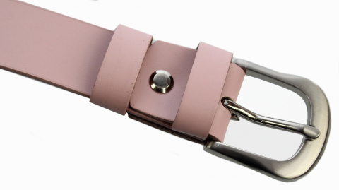 Pasek Damski Skórzany Gładki COMPLEX (PL) 30 mm JASNY PUDROWY RÓŻ Szerokość Standardowa