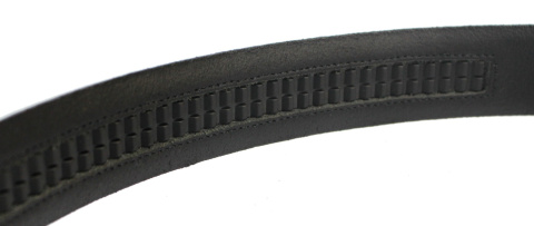 Wizytowy Pasek Skórzany 30 mm COMPLEX (PL) Pełna Klamra AUTOMAT/ZĄBEK Garnitur CZARNY Zaokrąglony AZ30/KAZ60