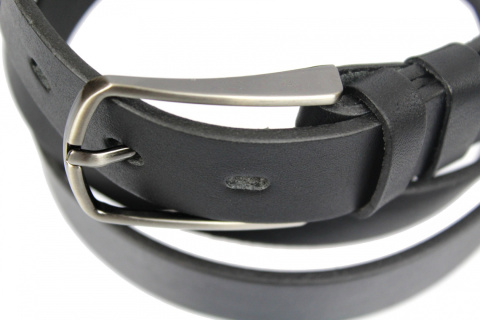 Pasek Damski Elegancki Skórzany COMPLEX (PL) GŁADKI Skóra Licowa EXTRA 30 mm CZARNY