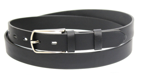 Pasek Damski Elegancki Skórzany COMPLEX (PL) GŁADKI Skóra Licowa EXTRA 30 mm CZARNY