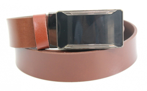 Pasek Skórzany Do Garnituru COMPLEX (PL) 35 mm AUTOMAT SAMOZACISK KLAMRA "CZ 25" Skóra Naturalna Licowa CZEKOLADOWY