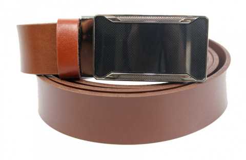 Pasek Skórzany Do Garnituru COMPLEX (PL) 35 mm AUTOMAT SAMOZACISK KLAMRA "CZ 25" Skóra Naturalna Licowa CZEKOLADOWY