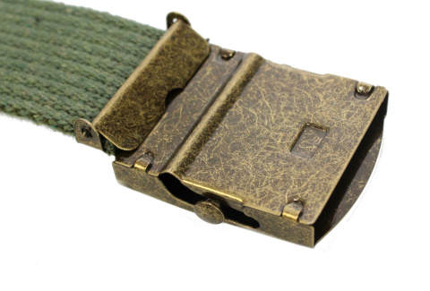 Pasek Parciany PolskaGalanteria Bawełniany PARCIAK 40 mm Klamra Z Rolką CIEMNY ZIELONY Szeroki