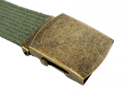 Pasek Parciany PolskaGalanteria Bawełniany PARCIAK 40 mm Klamra Z Rolką CIEMNY ZIELONY Szeroki