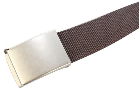 Pasek Parciany PolskaGalanteria Bawełniany PARCIAK 40 mm Z Klamrą Zatrzaskową Czekoladowy Szeroki
