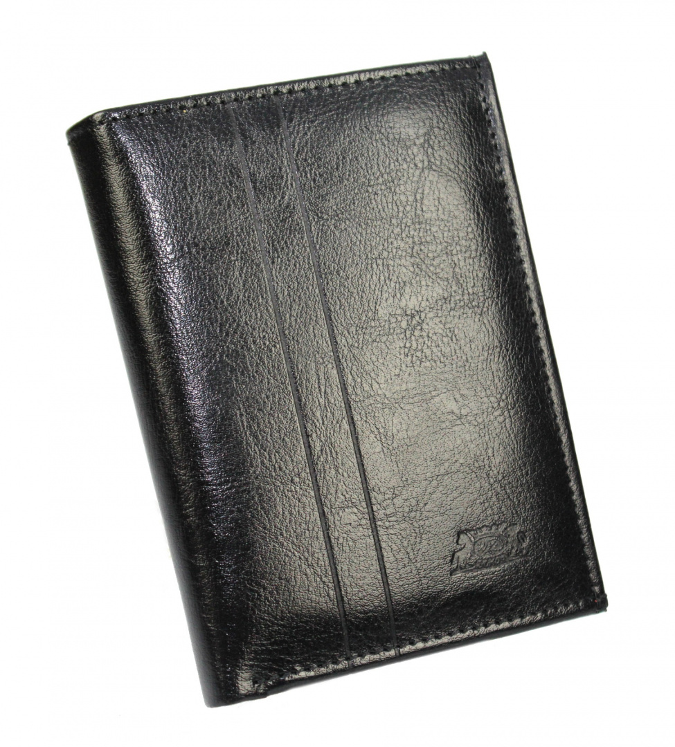 czarny skórzany portfel